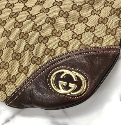 GUCCI GG canvas Interlocking Crossbody Shoulder bag Brown Vintage Old py4kmk