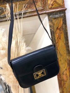 CELINE Blason Triomphe Leather Crossbody Shoulder bag Black Vintage Old celine pniuge