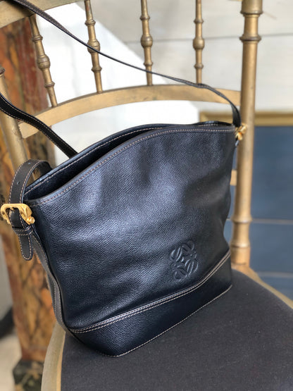 LOEWE Anagram Shoulderbag Black Vintage Old yv6ak2