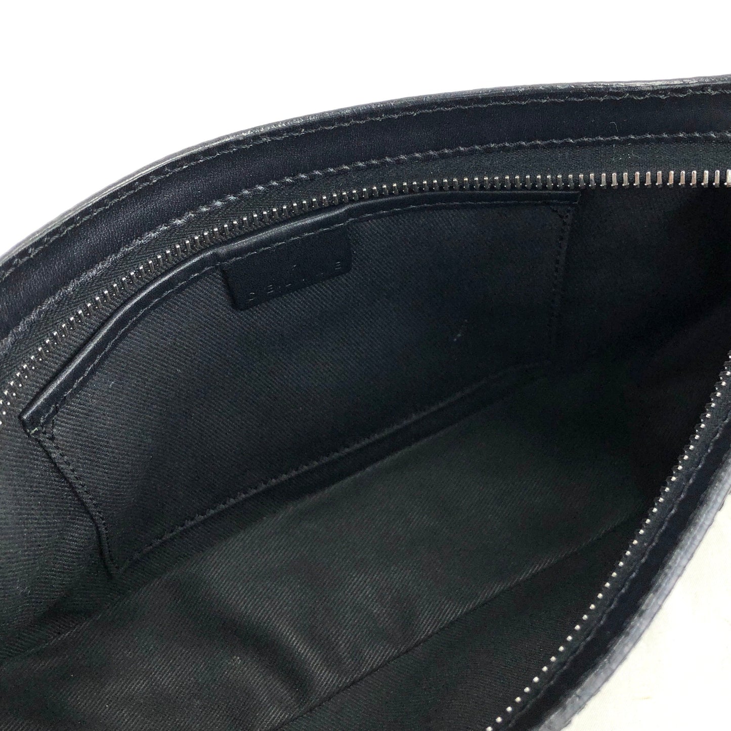 CELINE Macadam Fabric Hobo Handbag Black Vintage OldCELINE 6mfx55