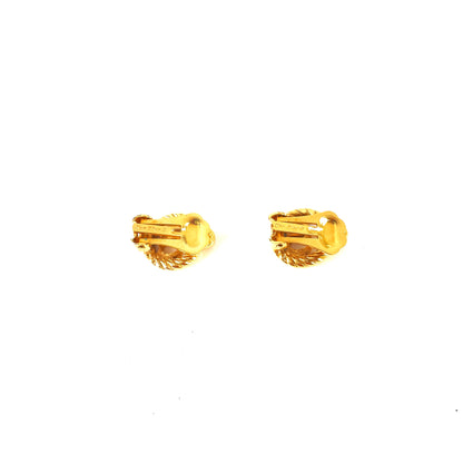 Christian Dior CD Twist Earrings Gold Vintage Old vvxt8n