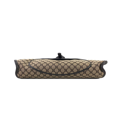 CELINE Macadam 織物鉚釘手提包棕色復古舊款 CELINE dr2645