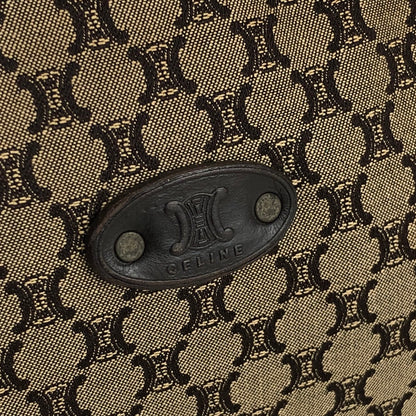 CELINE Macadam 織物鉚釘手提包棕色復古舊款 CELINE dr2645