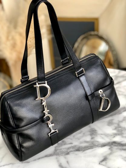 Christian Dior 標誌吊飾手提包波士頓包黑色舊款復古 mmpsgn