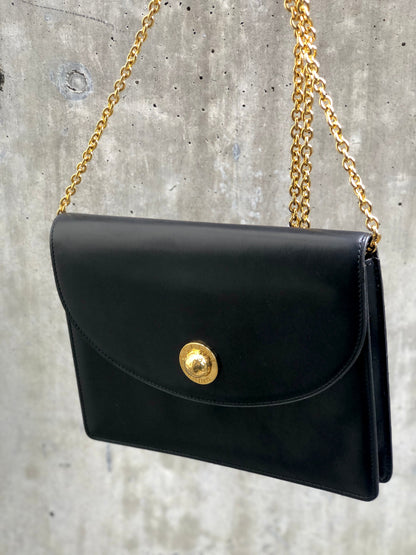 CELINE Starball 皮革鏈條單肩包迷你包黑色 rb8big