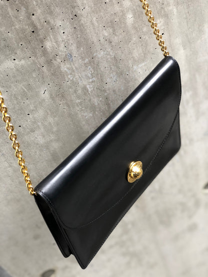 CELINE Starball 皮革鏈條單肩包迷你包黑色 rb8big