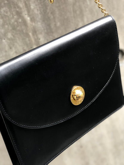CELINE Starball 皮革鏈條單肩包迷你包黑色 rb8big