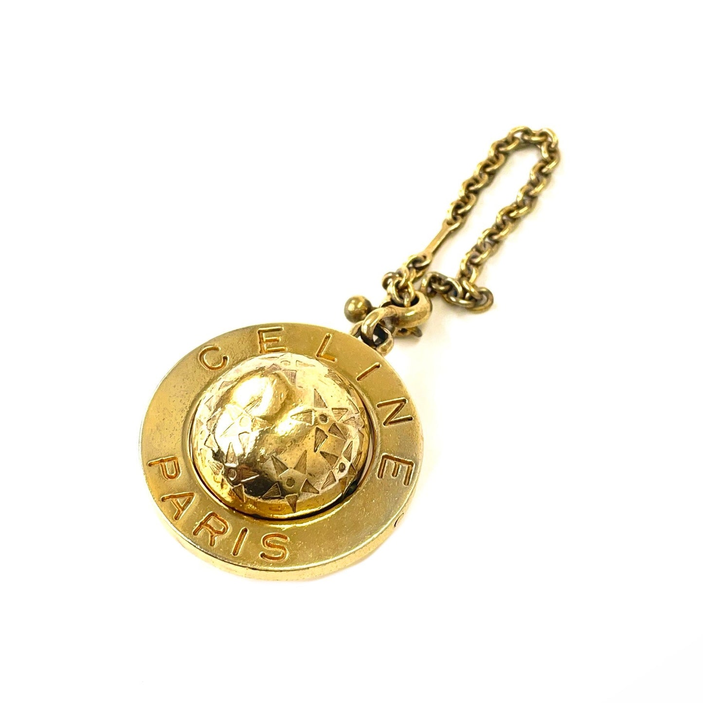 CELINE Starball Keychain Gold Old Celine vintage g4ghcd