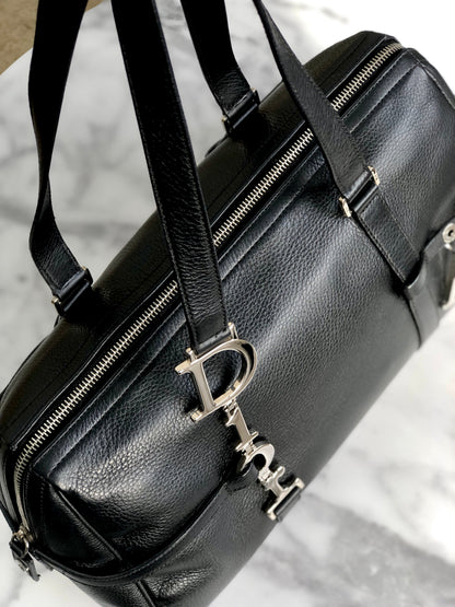 Christian Dior 標誌吊飾手提包波士頓包黑色舊款復古 mmpsgn