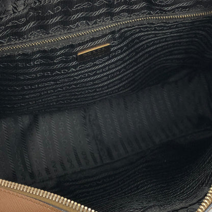 PRADA Triangle logo Boston bag Handbag Brown Vintage Old ri48uk