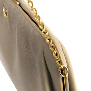 Celine Triomphe Blason Chain Mini bag Pochette Shoulder bag Beige Vintage Old Celine 6hb6it