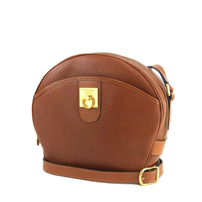 CELINE Gancini Round Shoulderbag Brown Vintage Old CELINE cjdmnu