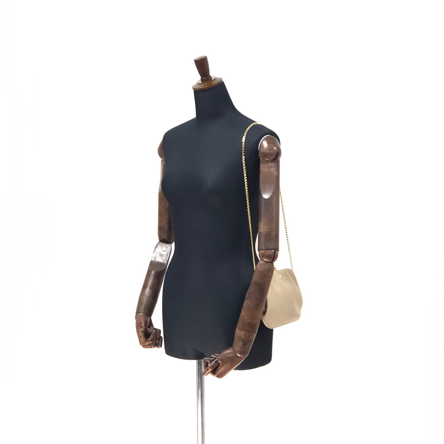 Celine Triomphe Blason Chain Mini bag Pochette Shoulder bag Beige Vintage Old Celine 6hb6it