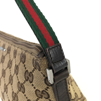GUCCI Sherry line GG canvas Mini handbag Hobobag Beige Vintage Old Gucci j8bn5k