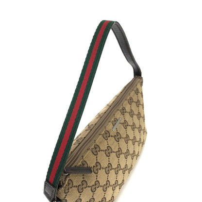 GUCCI Sherry line GG canvas Mini handbag Hobobag Beige Vintage Old Gucci j8bn5k