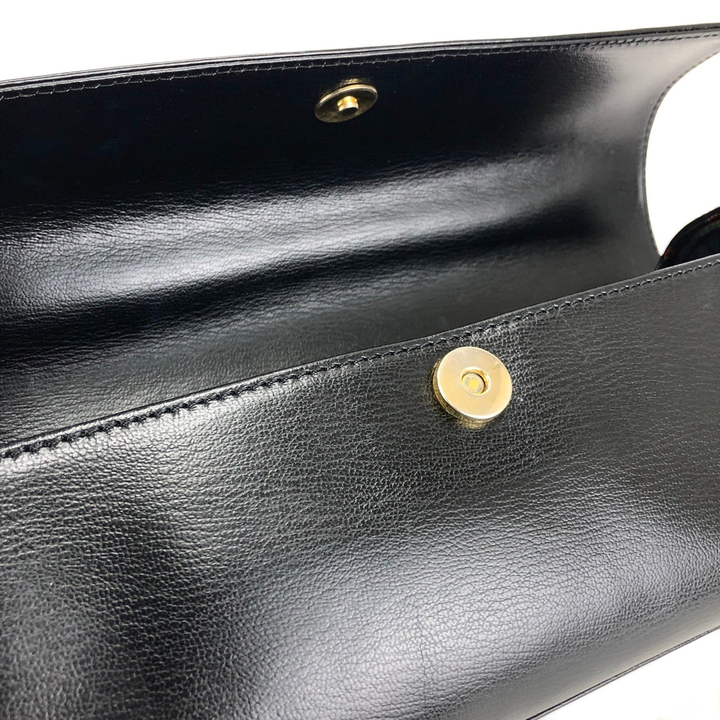 LOEWE Velazquez Hand bag Metal handle Enamel Black Gold Vintage Old 5j522u