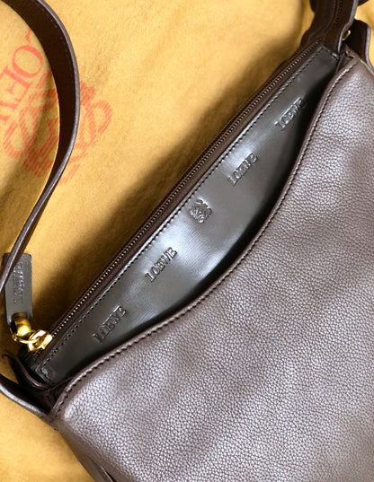 LOEWE Anagram logo Leather Shoulder bag Brown Vintage Old 8dbcg7