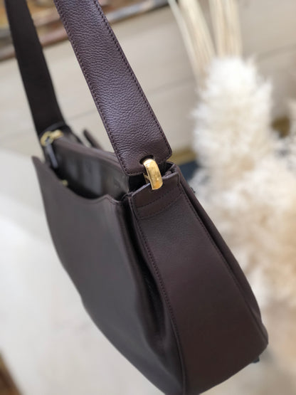 LOEWE Anagram logo Leather Shoulder bag Brown Vintage Old 8dbcg7