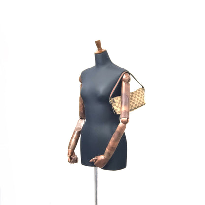 GUCCI Sherry line GG canvas Mini handbag Hobobag Beige Vintage Old Gucci j8bn5k