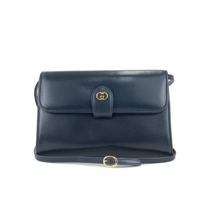 GUCCI GG logo 2Way Shoulder bag Clutch bag Navy Vintage Old Gucci yscy3p