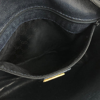 GUCCI Logo Leather Crossbody Shoulder bag Navy mini Old gucci Vintage 5iep48
