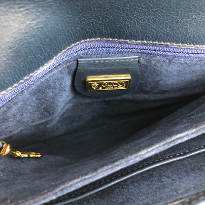 GUCCI GG logo 2Way Shoulder bag Clutch bag Navy Vintage Old Gucci yscy3p