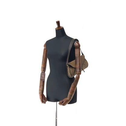 CELINE Macadam 織物鉚釘手提包棕色復古舊款 CELINE dr2645