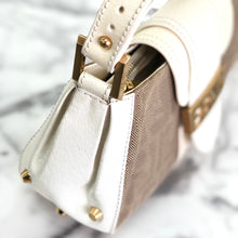 Load image into Gallery viewer, FENDI canvas leather studs mini bag handbag beige white vintage old 26xjgj
