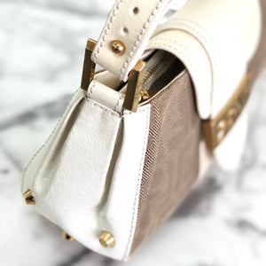FENDI canvas leather studs mini bag handbag beige white vintage old 26xjgj