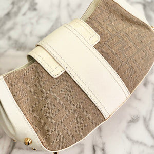 FENDI canvas leather studs mini bag handbag beige white vintage old 26xjgj