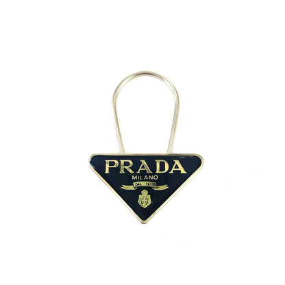 PRADA 三角形標誌鑰匙圈 鑰匙圈 黑色 配件 復古 舊 vty33p