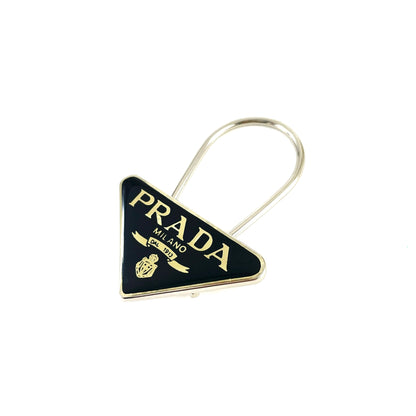PRADA 三角形標誌鑰匙圈 鑰匙圈 黑色 配件 復古 舊 vty33p
