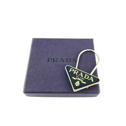 PRADA 三角形標誌鑰匙圈 鑰匙圈 黑色 配件 復古 舊 vty33p