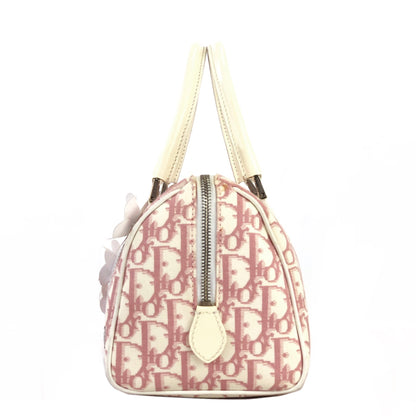 Christian Dior Trotter Girly line Flower PVC Leather Mini Boston Handbag Pink Vintage Old 36bpxp