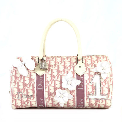 Christian Dior Trotter Girly line Flower PVC Leather Mini Boston Handbag Pink Vintage Old 36bpxp