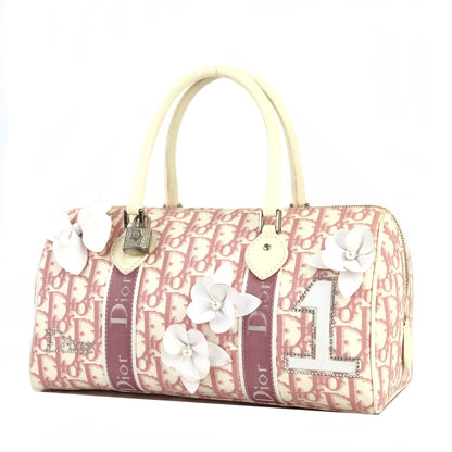 Christian Dior Trotter Girly line Flower PVC Leather Mini Boston Handbag Pink Vintage Old 36bpxp