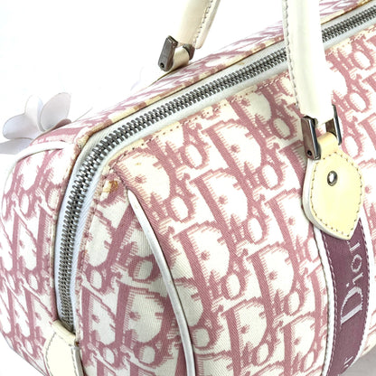Christian Dior Trotter Girly line Flower PVC Leather Mini Boston Handbag Pink Vintage Old 36bpxp