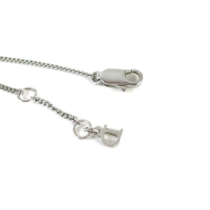 Christian Dior Star logo Stone Necklace Silver Vintage Old 6umav3