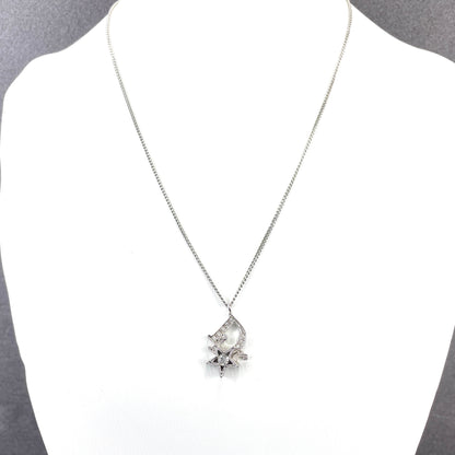 Christian Dior Star logo Stone Necklace Silver Vintage Old 6umav3