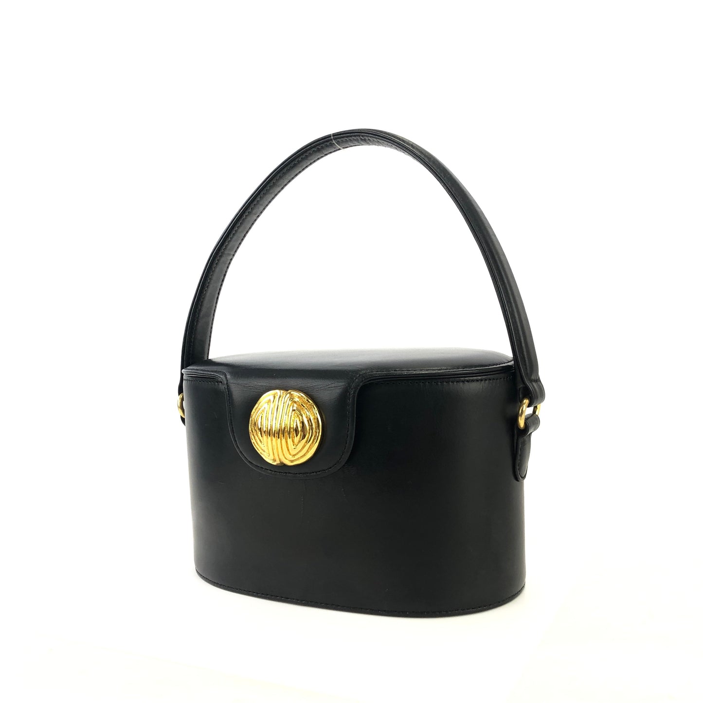 GIVENCHY Two type logo Box Handbag Vanity bag Black Vintage Old nx8uri
