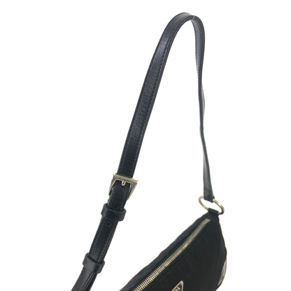 PRADA 三角形標誌尼龍 Hobobag 手提包 黑色 復古 舊款 3shvkr