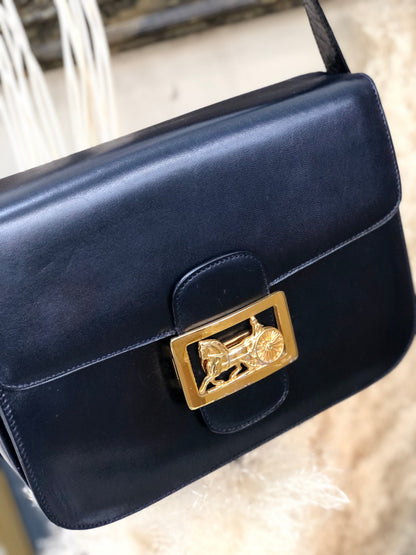 CELINE 馬車斜背包單肩包海軍藍復古舊 CELINE 8d7rst