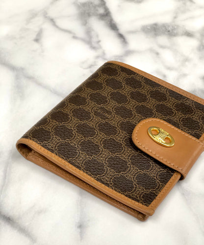 CELINE Macadam Blason Triomphe 緊湊型皮夾棕色配件復古舊款 celine xwbf2c