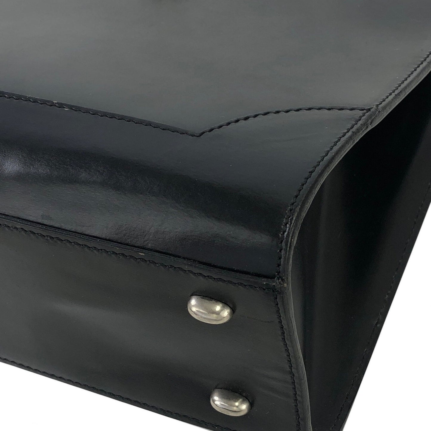 CELINE Gancini Cutout handle Handbag Black Vintage Old Celine sccjv8