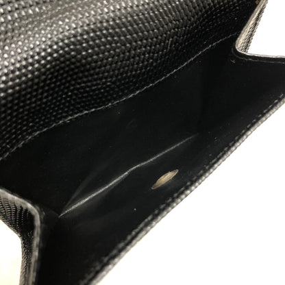 Salvatore Ferragamo Vala ribbon Lizard Mini Wallet Coin purse Black Vintage Old 8znjzn