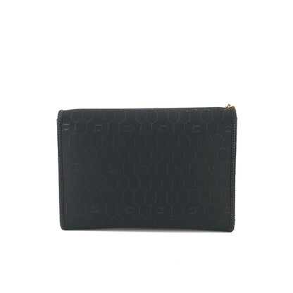 Christian Dior Logo Honeycomb Pattern Jacquard Chain Crossbody Shoulderbag Black Vintage Old dpesed