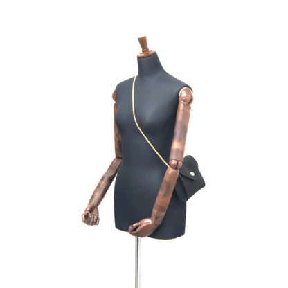 Christian Dior Logo Honeycomb Pattern Jacquard Chain Crossbody Shoulderbag Black Vintage Old dpesed