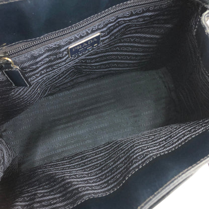 PRADA Triangle logo Patent leather Shoulder bag Tote bag Black Vintage Old sai37n