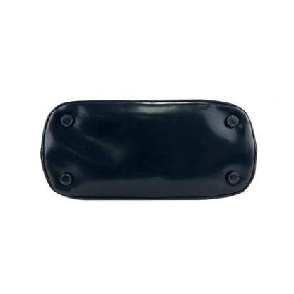 PRADA Triangle logo Patent leather Shoulder bag Tote bag Black Vintage Old sai37n