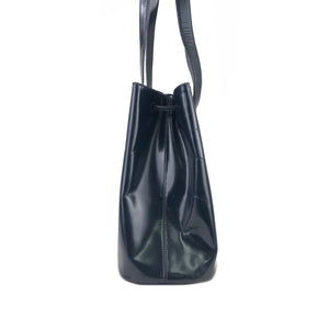 PRADA Triangle logo Patent leather Shoulder bag Tote bag Black Vintage Old sai37n
